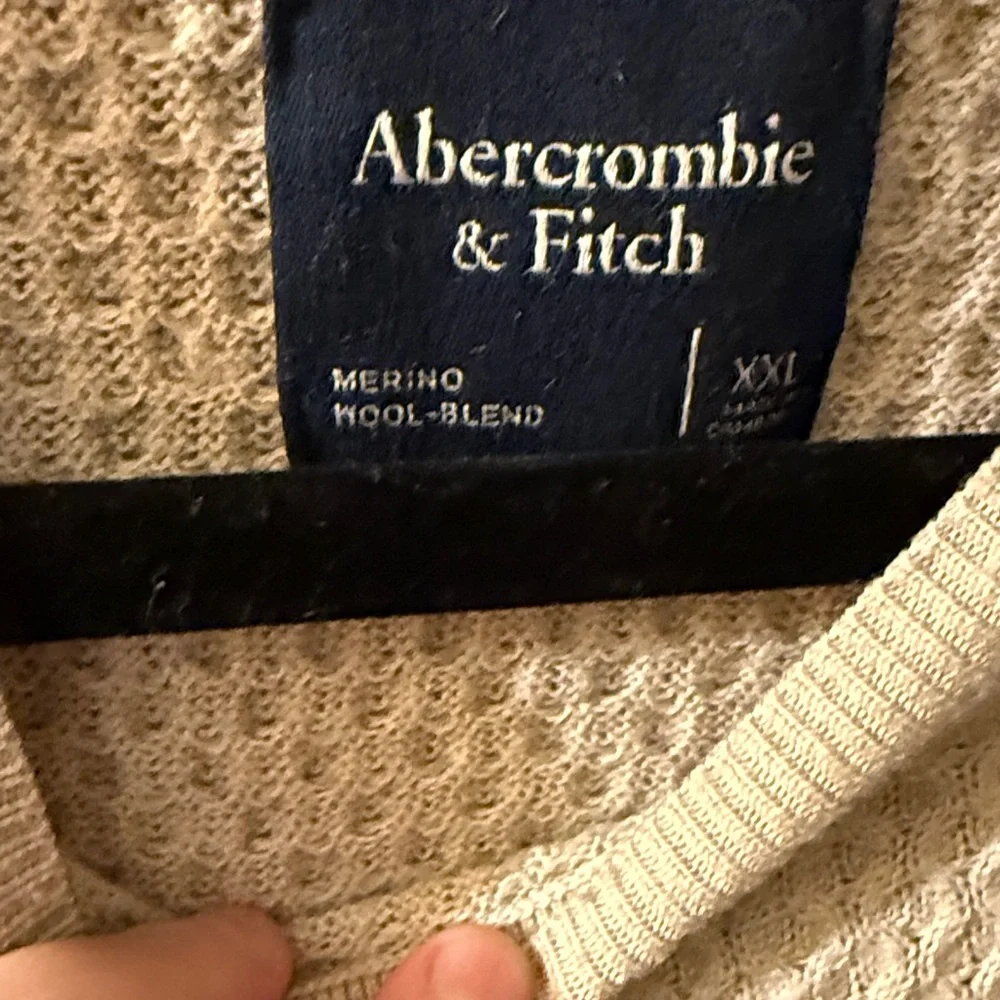 Abercrombie & Fitch 2XL Oatmeal Honeycomb Knit Grandpa Core Mens Sweater